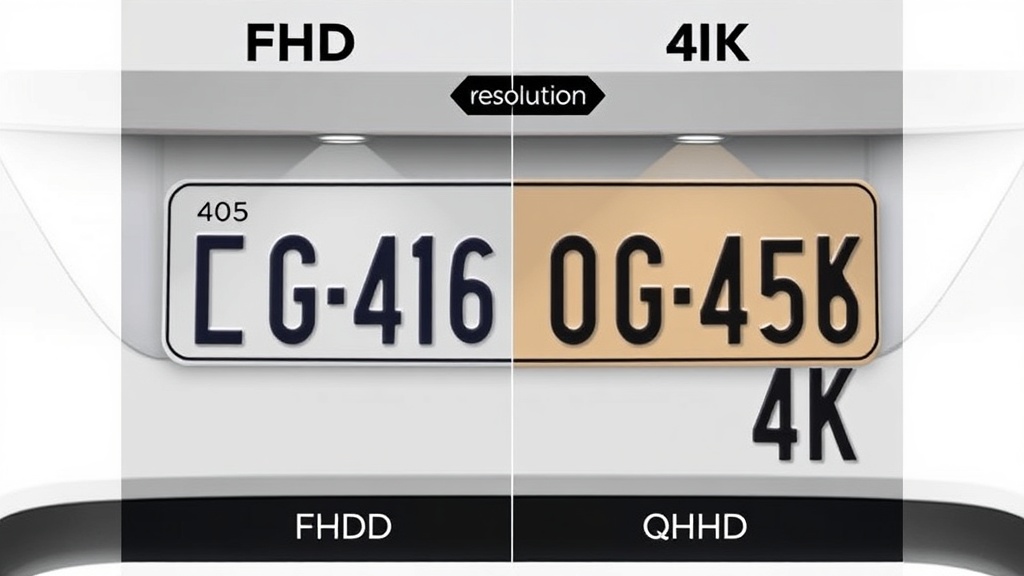 블랙박스 해상도별 번호판 식별력 차이를 시각적으로 비교한 예시 이미지