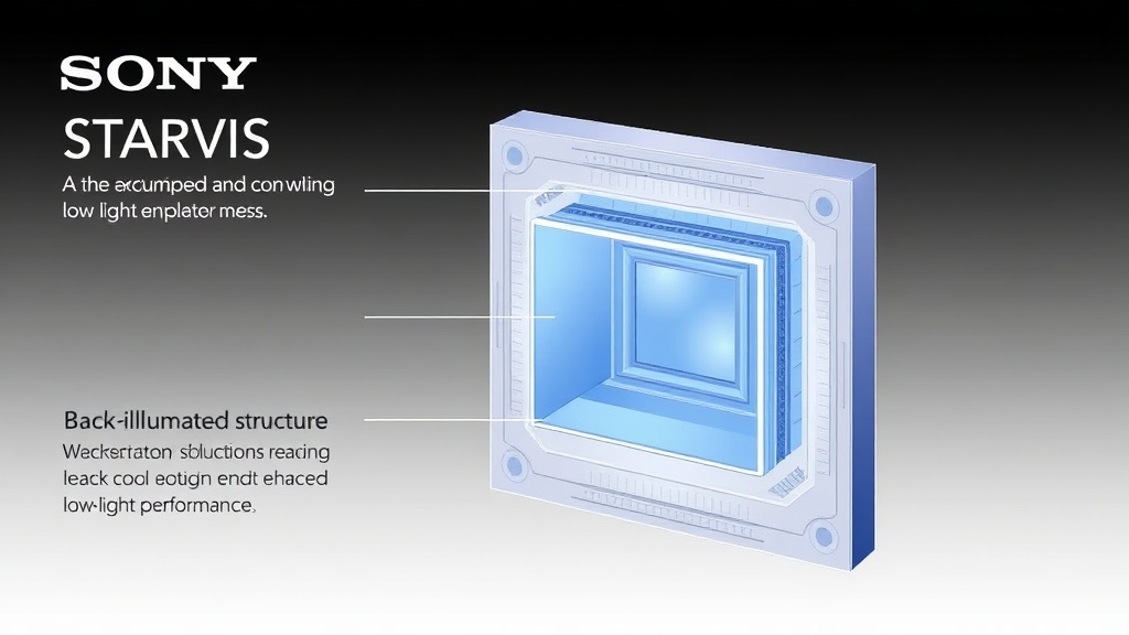 어두운 환경에서 빛을 받아들이는 소니 스타비스 센서의 후면 조사형 구조 모식도